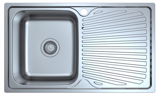 [43126] Otus Single Bowl & Drainer Sink 800 x 480 x 178mm(304 Stainless Steel)