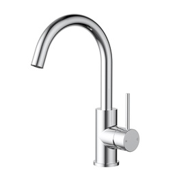 [44475] Otus Slimline SS Gooseneck Basin Mixer Chrome