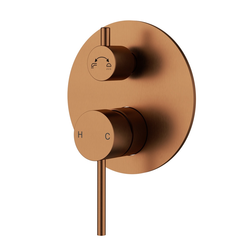 Otus Slimline SS Wall Diverter Mixer Trim Kits Brushed Copper