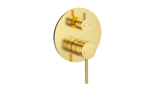 Otus Slimline SS Wall Diverter Mixer Trim Kits in Brushed Gold