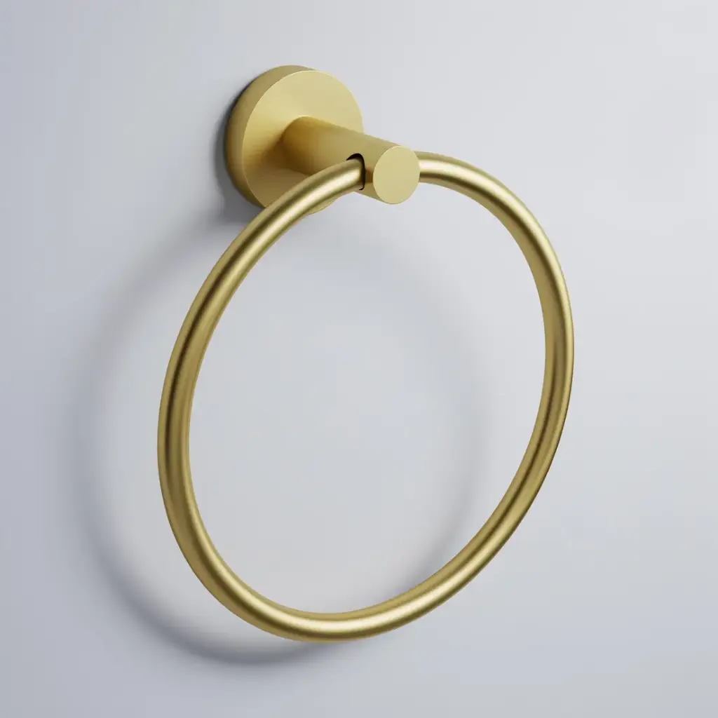 Otus Slimline Towel Ring Brushed Gold