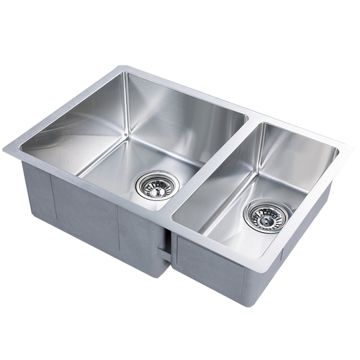Overall Size: 660*450*220mm Bowl One Size: 380*400*220mm Bowl Two Size: 200*400*160mm Cut Out Size: 610*400mm Radius: 15mm 304 Stainless Steel