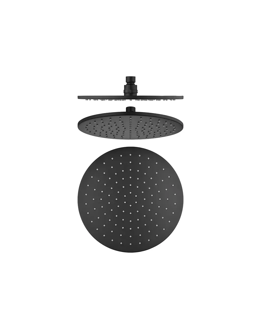 Pentro 10" Matte Balck Round Chrome Rainfall Shower Head