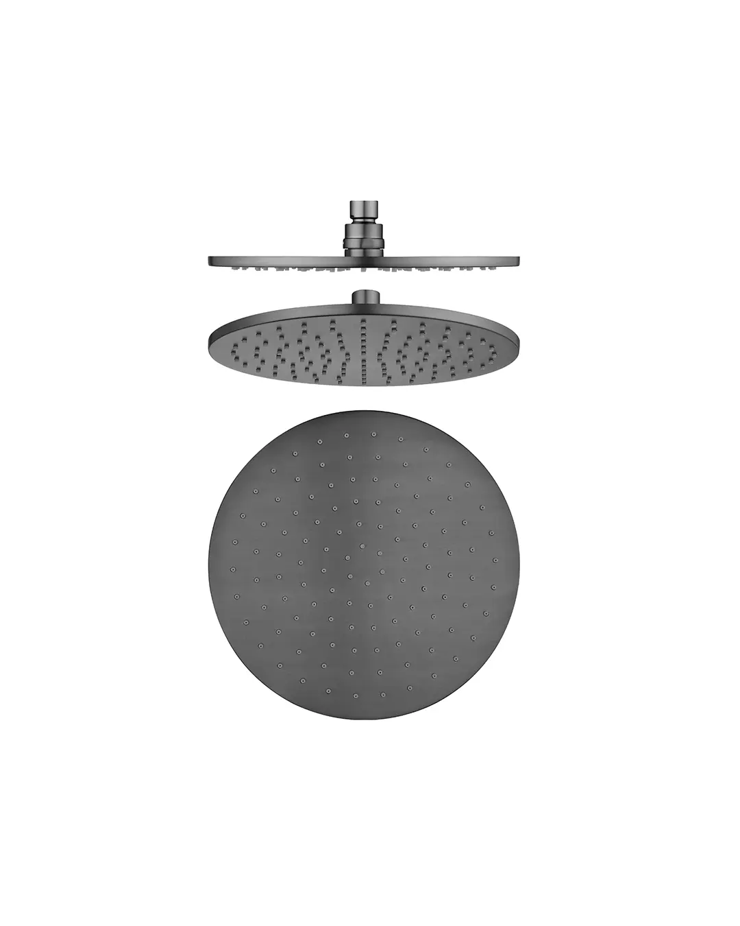 Pentro 10" Solid Brass Round Gun Metal Grey Rainfall Shower Head