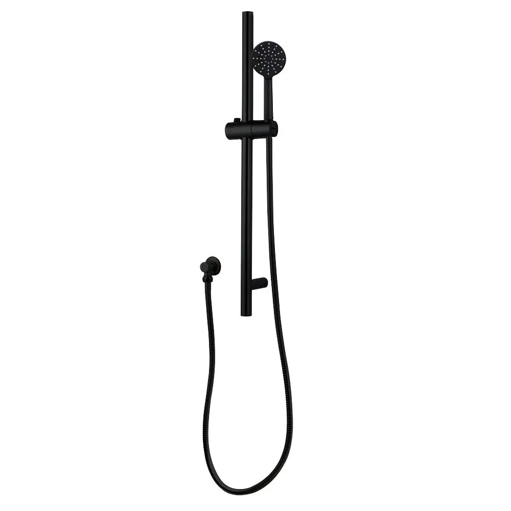 Pentro Black Round Handheld Shower Rail Set