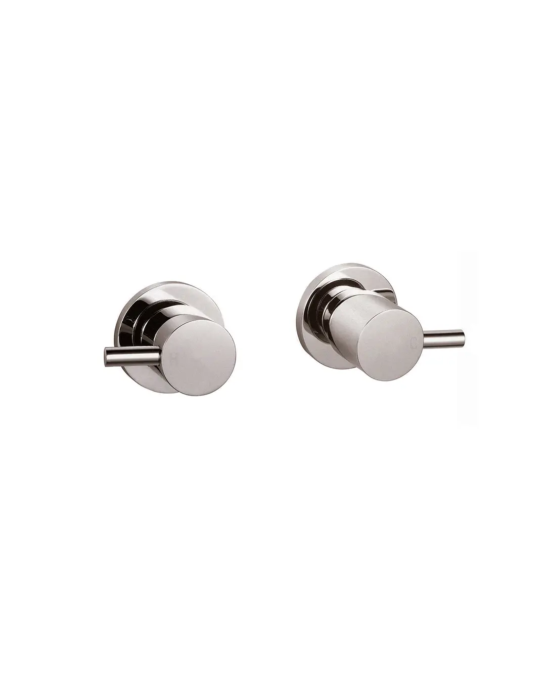 Pentro Brushed Nickel Round Shower Taps