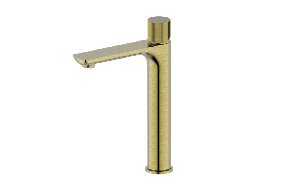Qi Luxus Tower Basin Mixer Brushed Gold