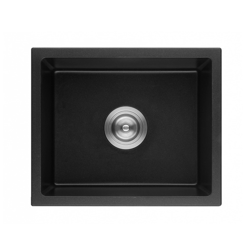 Quartz Undermount Kitchen Sink Size: 432*432*246mm Single Bowl Matte Black