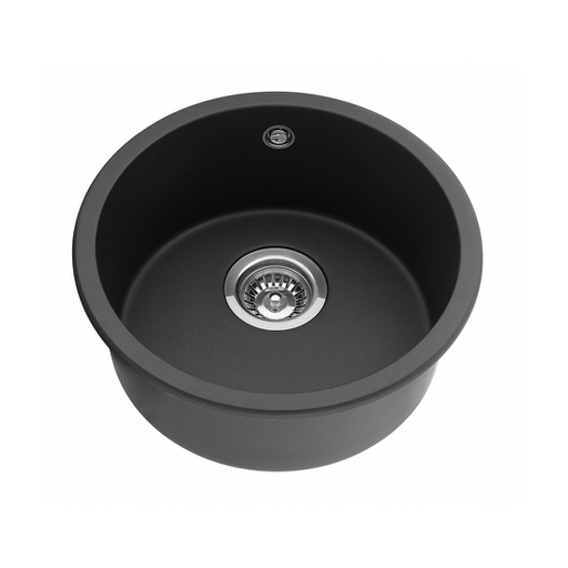 Quartz Undermount Kitchen Sink Size: 466*466*210mm Single Bowl Matte Black
