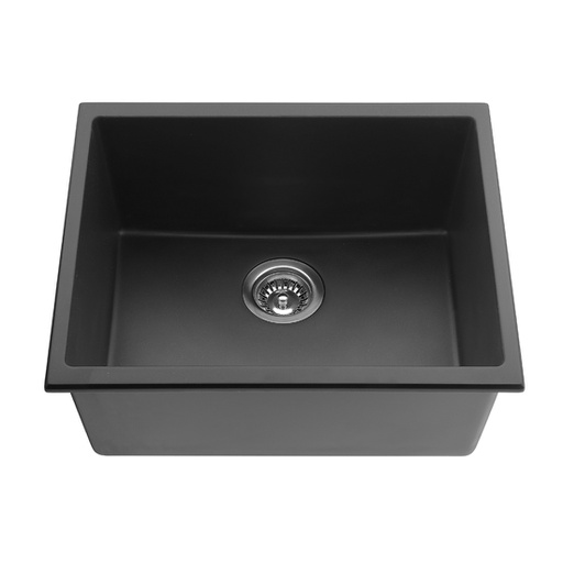 Quartz Undermount Kitchen Sink Size: 543*457*250mm Single Bowl Matte Black