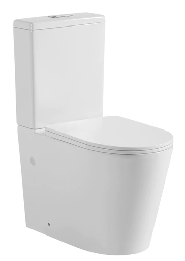 Rimless Toilet Suite Back/Left and Right Bottom Inlet Cistern Rimless Flush Pan Easy Height 4.5/3 Liters Dual Flush Size: 655*380*870mm Trap-100: 100-165mm (Supplied) UF Slim Seat SC805 (Supplied)