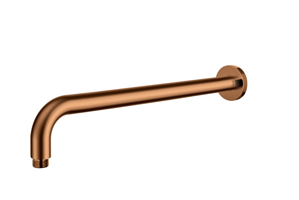 Round Horizontal Shower Arm Brushed Copper