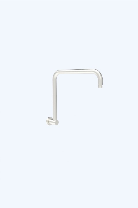 [44406] Round Rectangle Curved Shower Arm Brushed Nickel