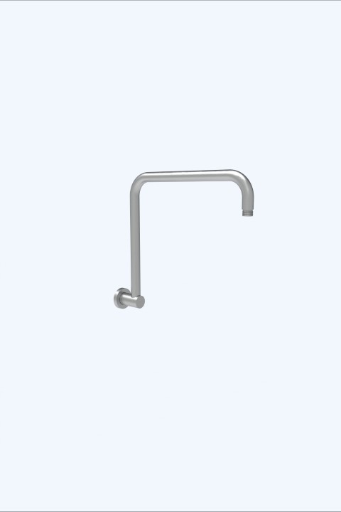 [44408] Round Rectangle Curved Shower Arm Gun Metal