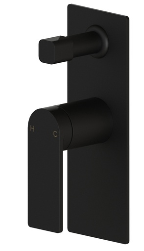 Ruki Matt Black Wall Mixer With Diverter Lead Free