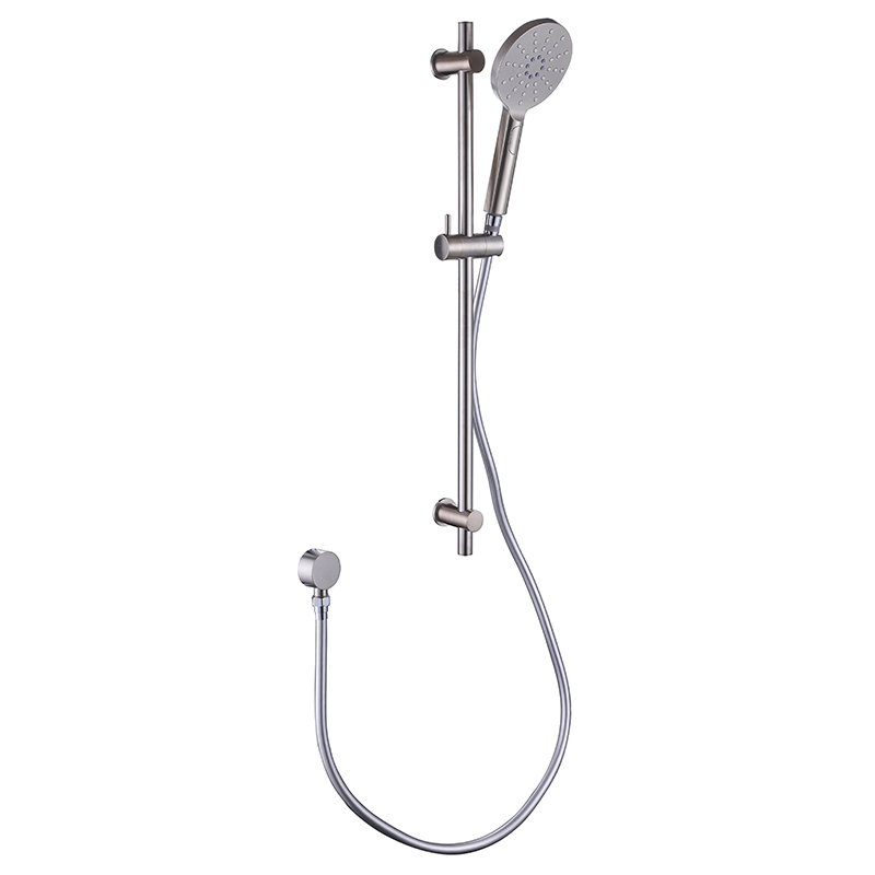 [55018] Rund Brass Brushed Nickel Sliding Rail With 3 Spray Function Hand Shower Head
