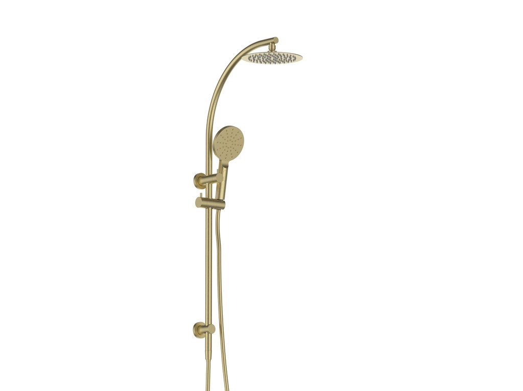 Rund Brushed Gold Sliding Rail With 3 Spray Function Hand Shower