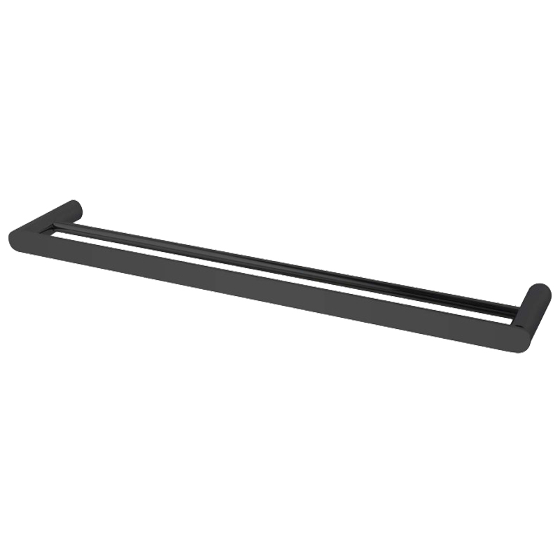 Rushy Black Double Towel Rail 800mm