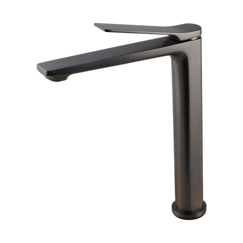 [40008] Rushy Brushed Gun Metal Grey Tall Basin Mixer