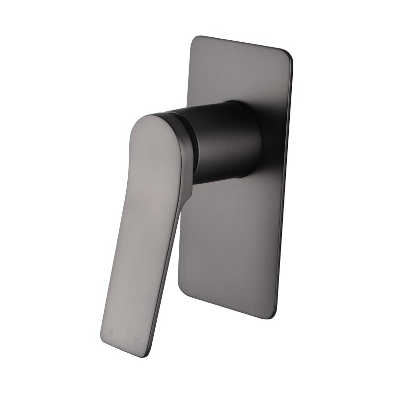 Rushy Square Brushed Gun Metal Grey Built-in Shower Mixer(Brass)