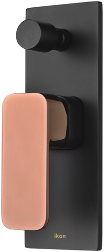 Seto Wall Mixer with Diverter(Black & Rose Gold Handle)