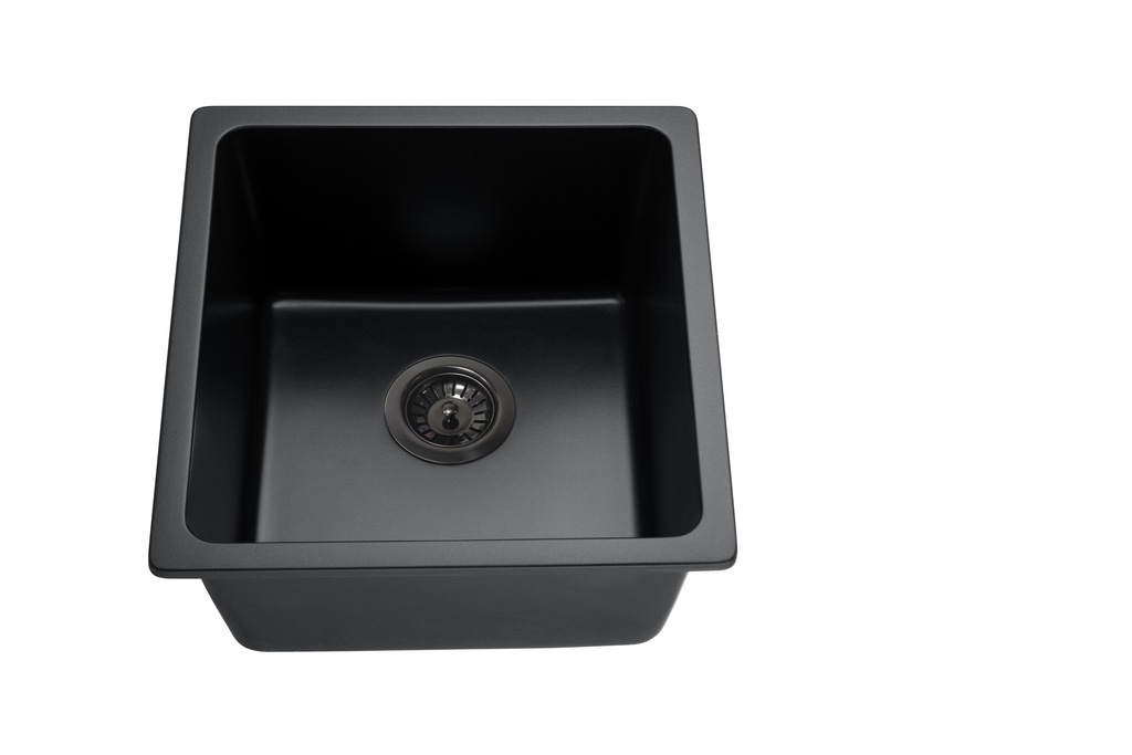 Size:430*450*235mm Bowl:397X380X235mm Matte Black Crete Granite Sink Single Bowl