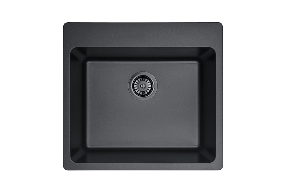 Size:550*510*235mm Bowl Size:499*398*235mm Matte Black Laufey Granite Laundry/Bar Sink