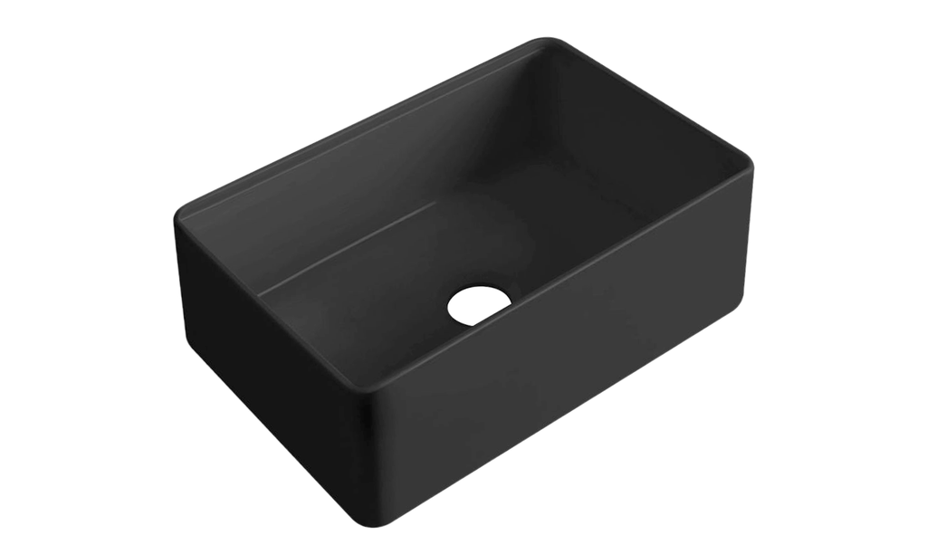 Size:760*459*254mm Bowl Size:724*423*232mm Matte Black Rocca Fine Fireclay Farm House Buttler Sink Single Bowl Grid And Waste Included