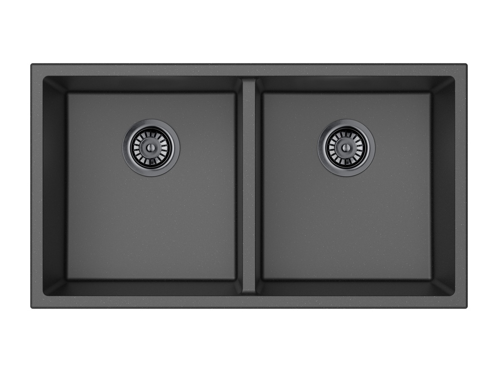 Size:813*457*241mm Bowl:761*405*241mm Matte Black Crete Granite Sink Double Bowl