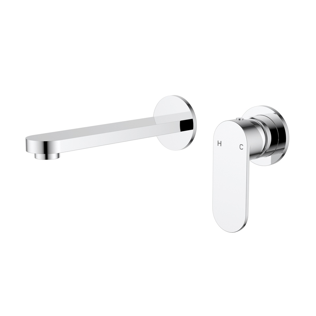 Sora SS Wall Basin Mixer Trim Kits With Separate Back Plate Chrome
