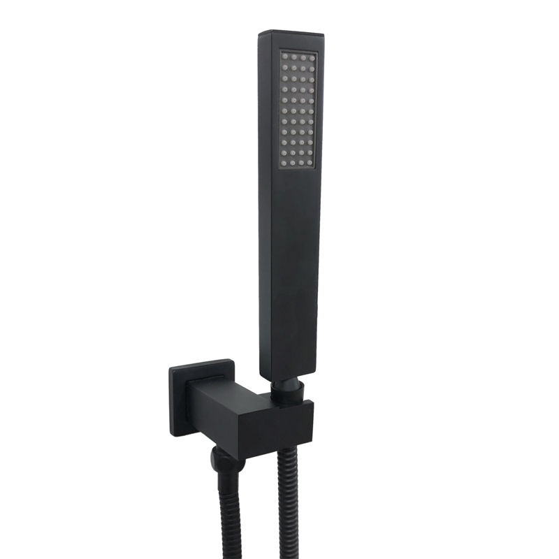 Square Black Shower Rail without Handheld Shower