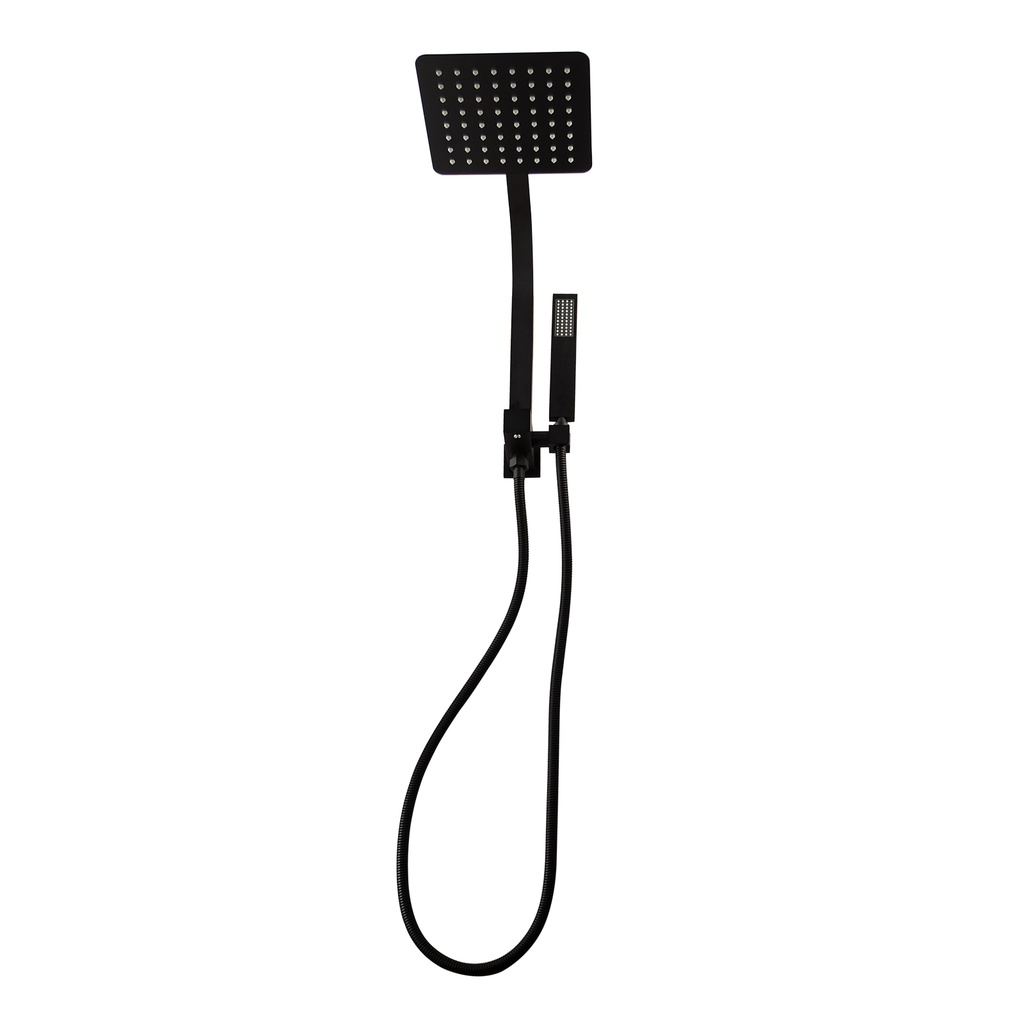 Square Black Shower Station without Shower Head and Handheld Shower