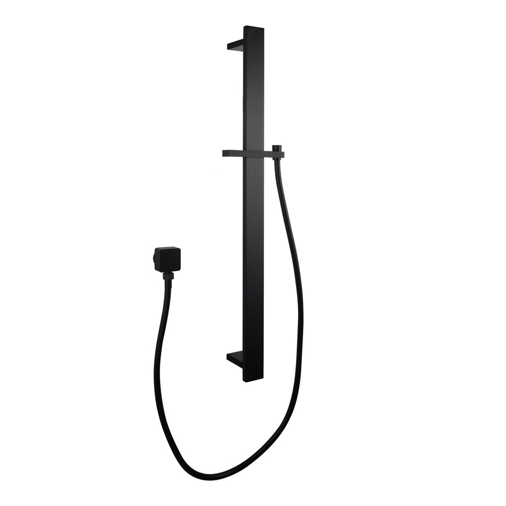 Square Black Sliding Shower Rail without Handheld Shower