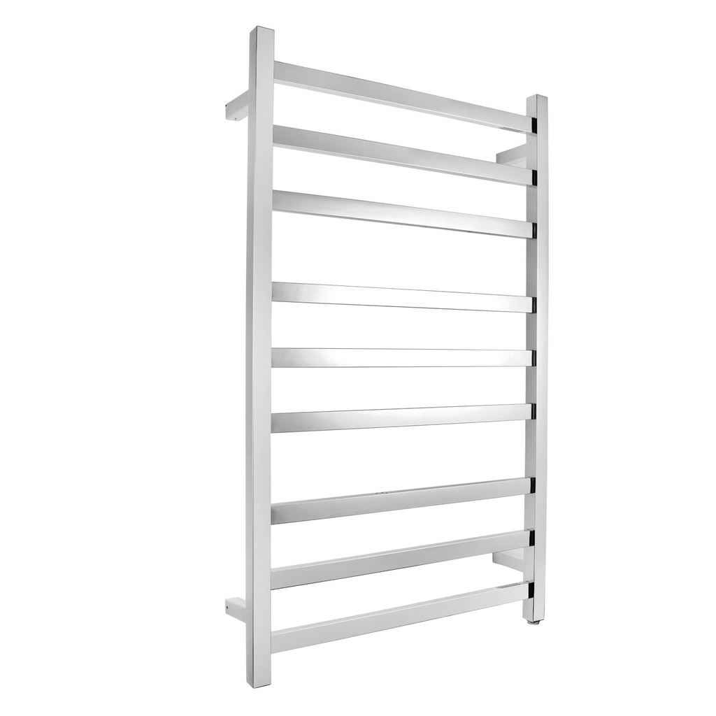 [40451] Square Chrome Electric Heated Towel Rack 9 Bars