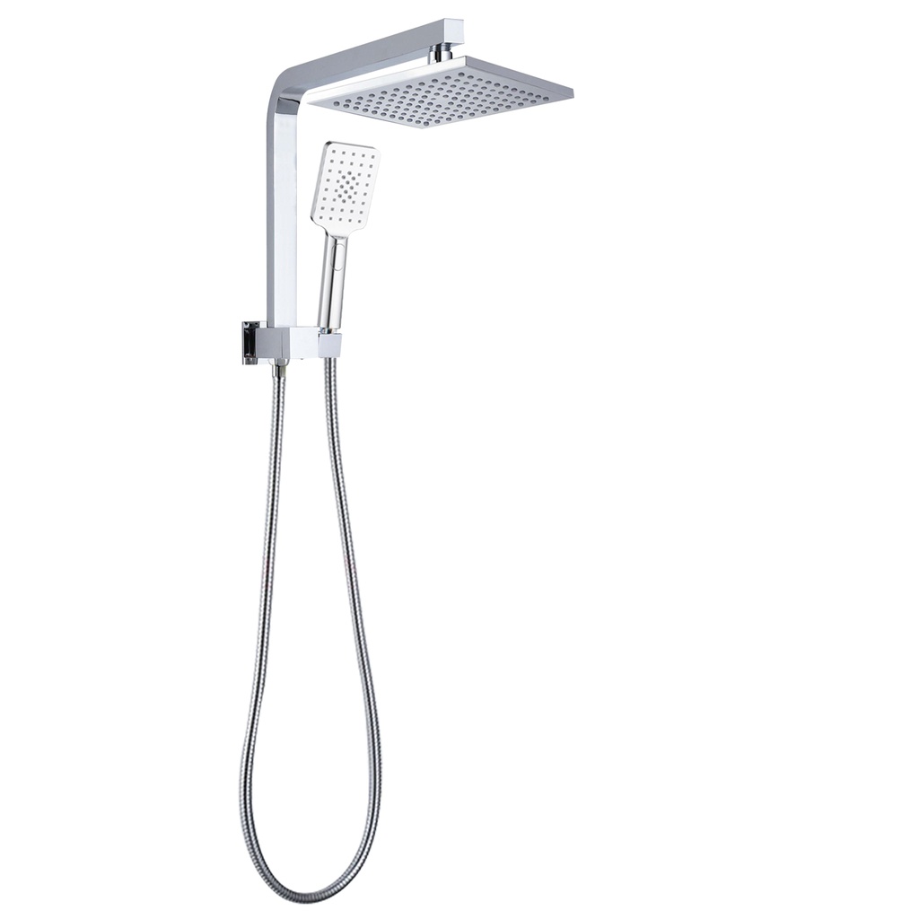 Square Chrome Shower Station without Shower Head and Handheld Shower