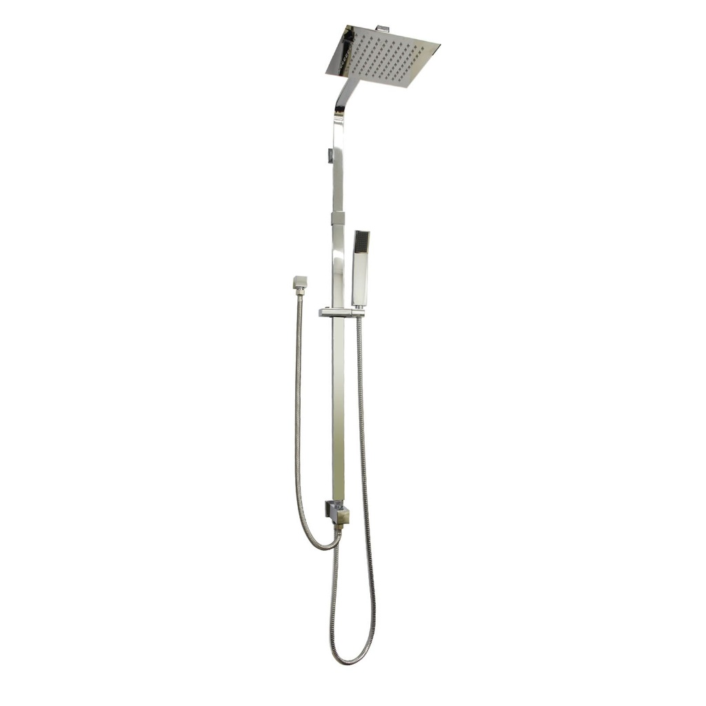 Square Chrome Shower Station without Shower Head and Handheld Shower