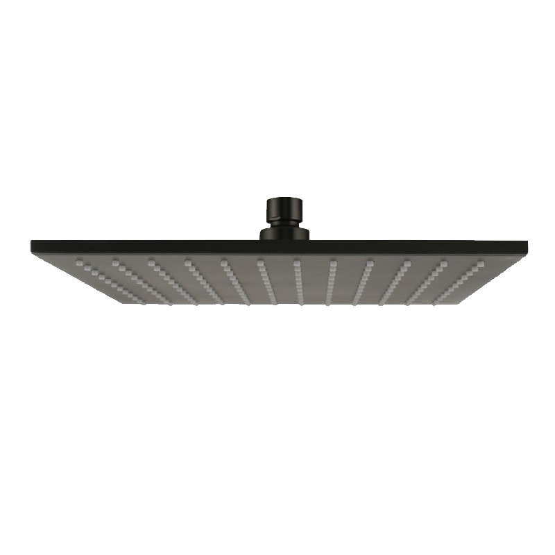 Square Gun Metal Grey Brass Rainfall Shower Head 250mm