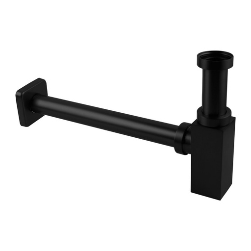 [41092] Square Matte Black Square Bottle Trap 32mm