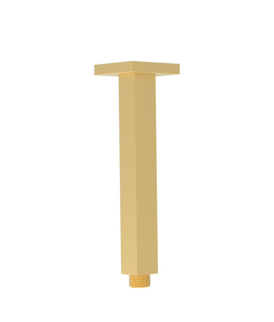 Square Vertical Shower Arm Brushed Gold