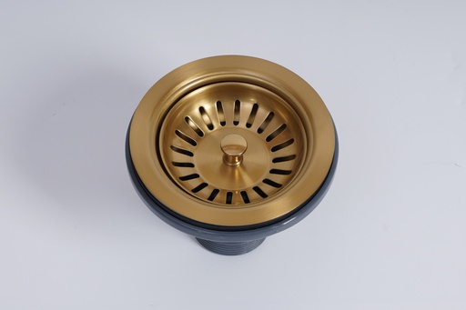 Stainless Steel Brushed Gold Basket Waste For Fireclay Sinks