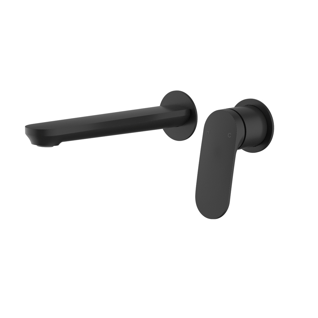 [44809] Sulu II Wall Basin Mixer Trim Kits With Separate Cover Plate Matt Black