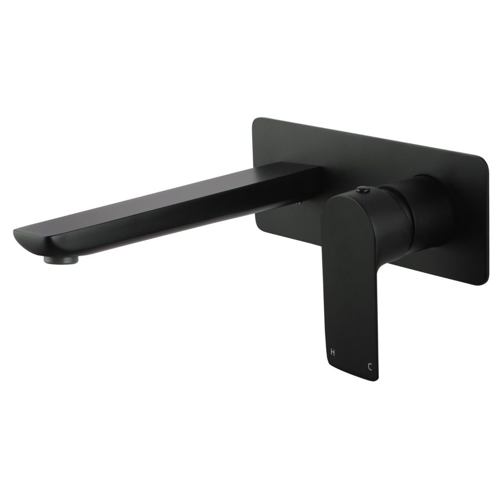 Vog Black Bathtub/Basin Wall Mixer With Spout(color up)
