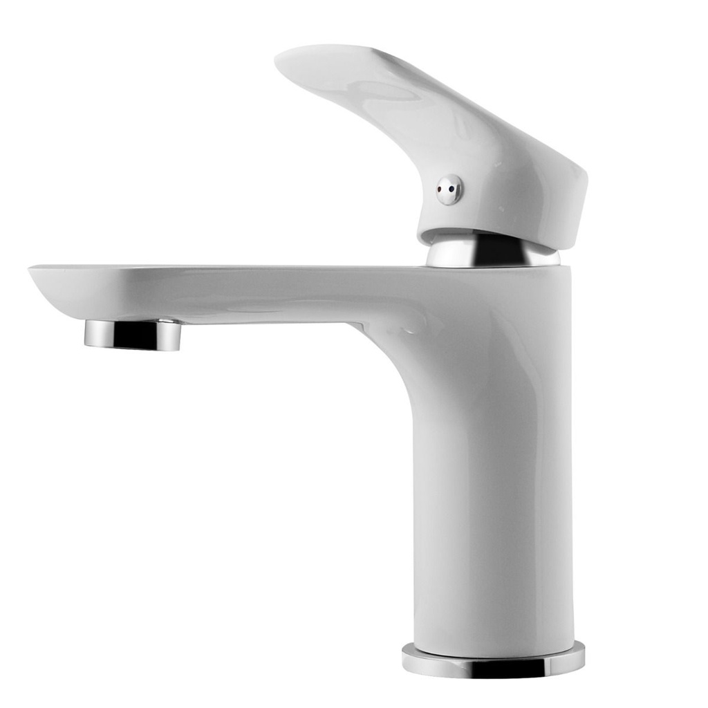 [41122] Vog White and Chrome Basin Mixer