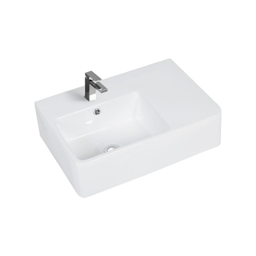 [45479] Wall Hung Basin 600*400*160mm Waste: 32mm Overflow left hand bowl L
