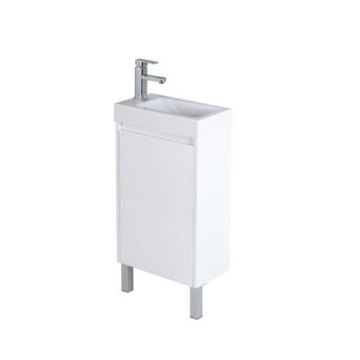 [46206] White polyurethane PVC cabinet with Poly marble top soft closing door RLG-PT