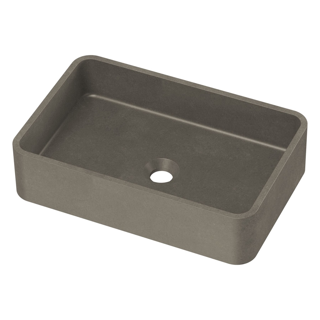 [43356] Zale Concrete Rectangle Basin Grey 500 x 350 x 120 NTH(Dark Grey)