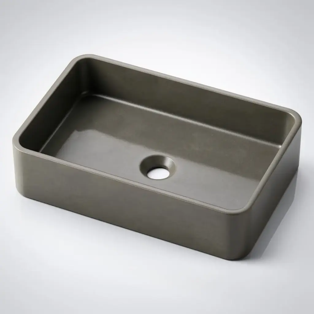 Zale Concrete Rectangle Basin Grey 500 x 350 x 120 NTH(Dark Grey)